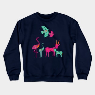 Orange and Pink Animal print Crewneck Sweatshirt